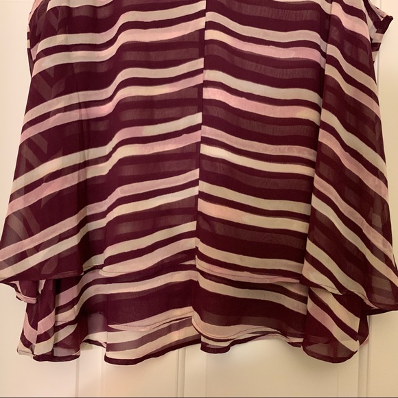 ✨Reduced✨ LANE BRYANT flowing tank, striped maroon & pink - Plus Sized - Picture 4 of 4